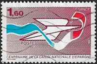 Centenaire de la Caisse Nationale d'Epargne - 1.60 carmin