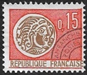 Monnaie gauloise - 0F15 orange brun