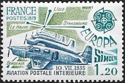 Europa Aviation postale intérieure 10.VII.1935 Simoun Bordeaux, Le Havre, Lille, Strasbourg
